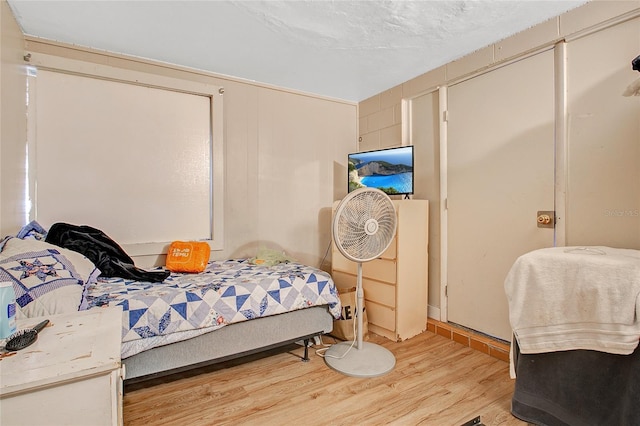 bedroom featuring light hardwood / wood-style flooring