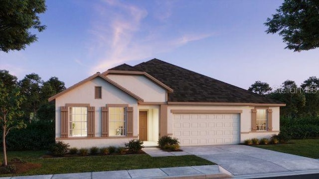 view of front of home with a garage