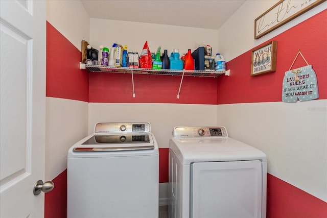 laundry area with washer and dryer