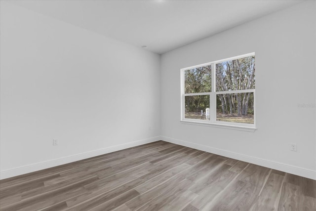 spare room featuring wood-type flooring