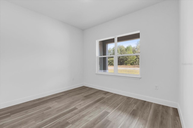 spare room featuring wood-type flooring