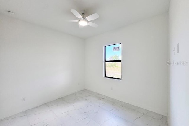 unfurnished room featuring ceiling fan