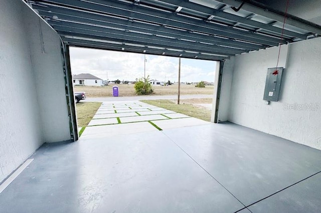 garage with electric panel