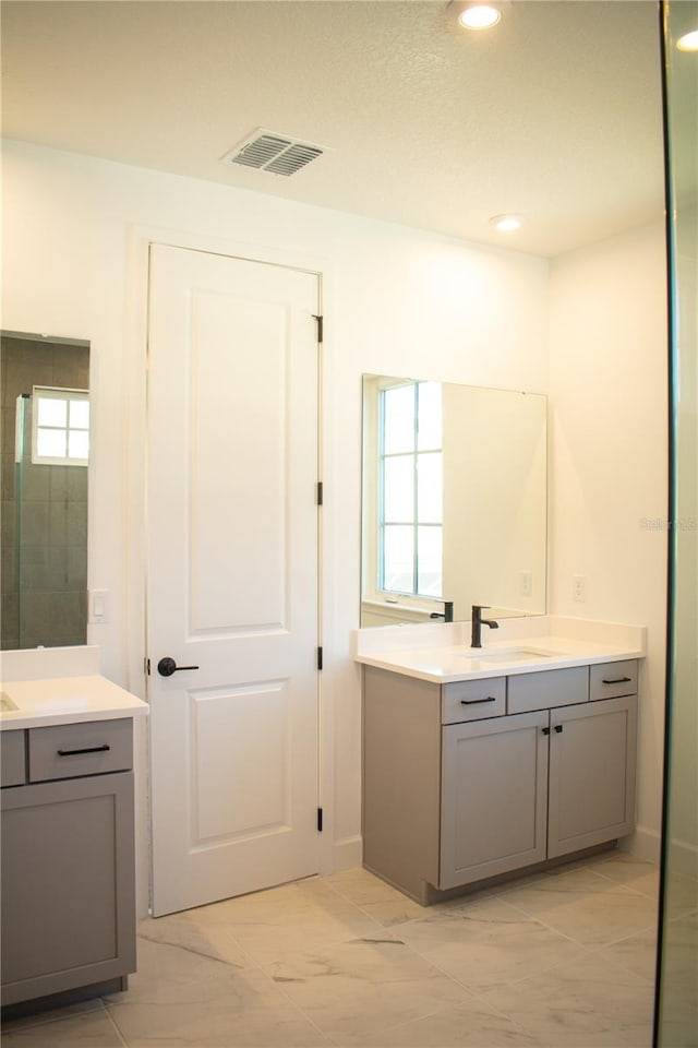 bathroom with vanity and plenty of natural light