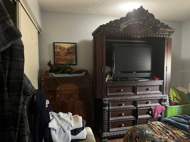 bedroom featuring a textured ceiling