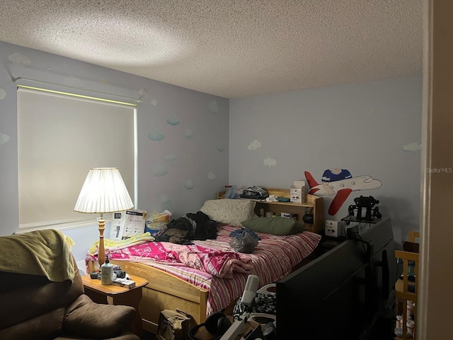 bedroom with a textured ceiling