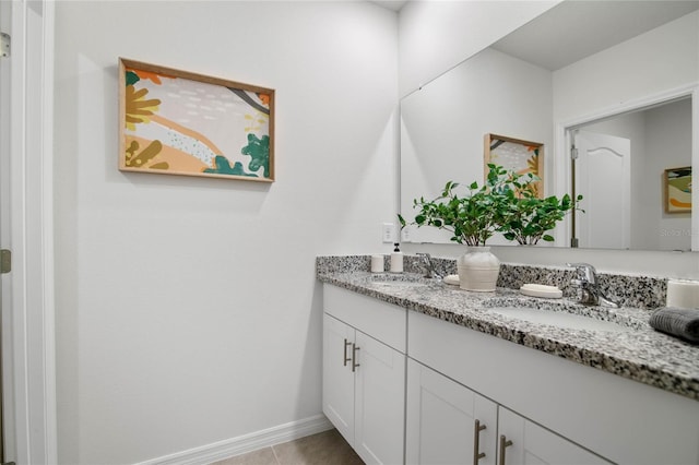 bathroom featuring tile patterned flooring and vanity