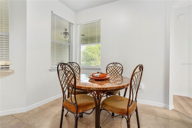 view of tiled dining room