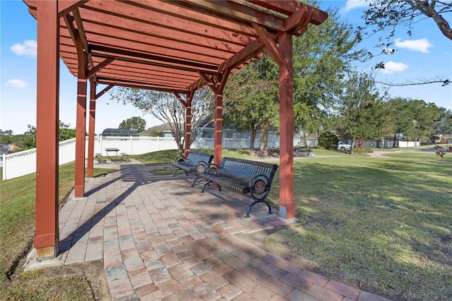 view of patio / terrace with a pergola