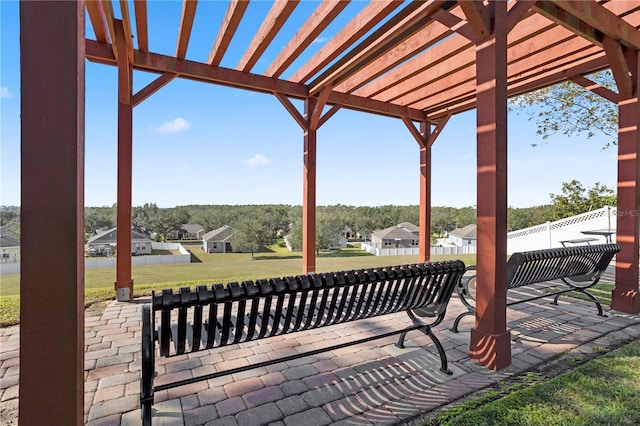 view of patio / terrace with a pergola