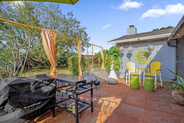 view of patio featuring area for grilling