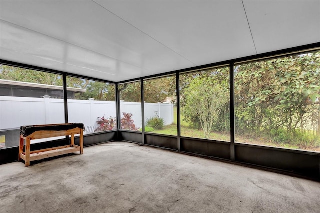 view of unfurnished sunroom