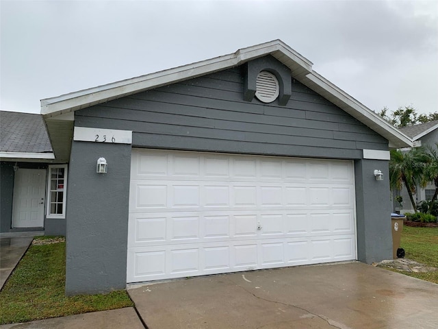 view of garage