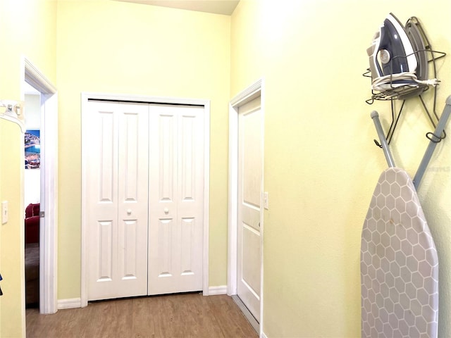 hall featuring light hardwood / wood-style floors