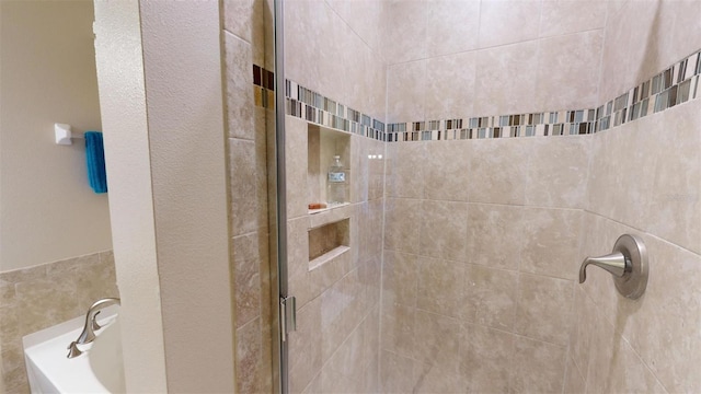 bathroom with separate shower and tub