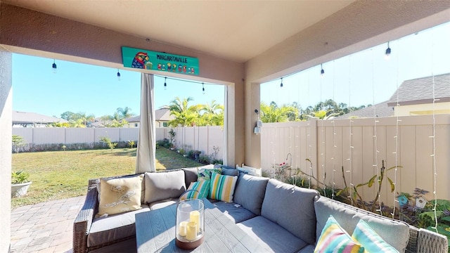 view of patio featuring outdoor lounge area