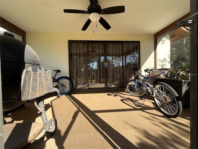 view of patio / terrace with ceiling fan