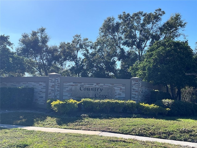 view of community sign