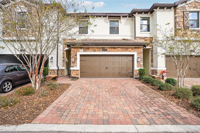 view of front of house with a garage