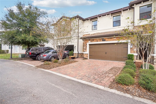 view of front of house with a garage