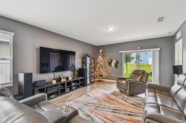 living room featuring hardwood / wood-style floors