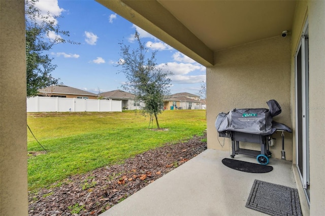 view of patio with area for grilling