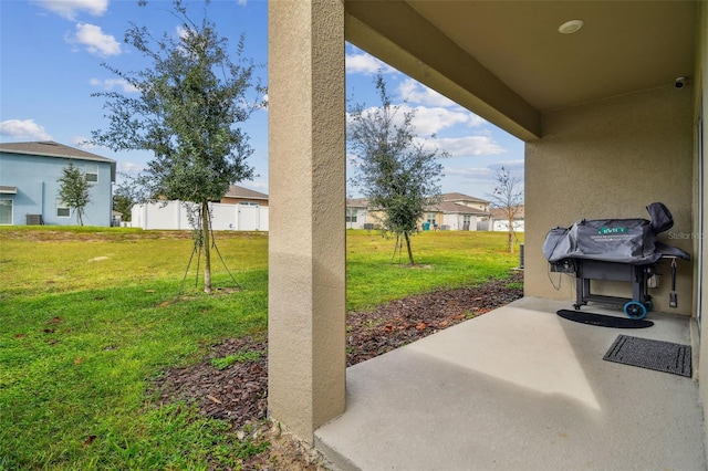 view of yard featuring a patio area