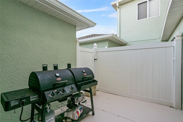 view of patio with area for grilling