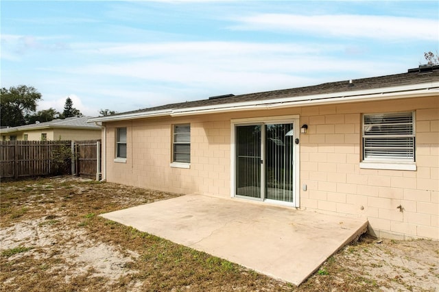 back of property featuring a patio area