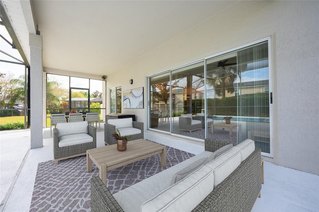 view of patio / terrace featuring an outdoor living space