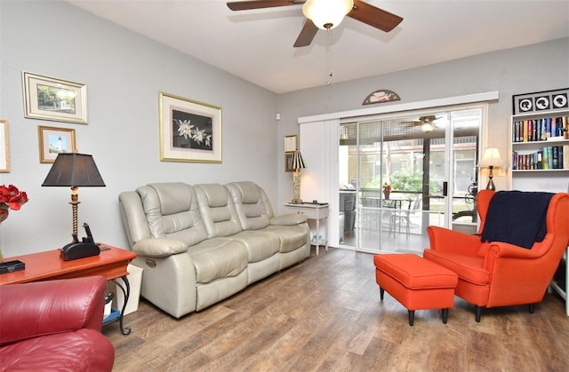 living room featuring hardwood / wood-style floors