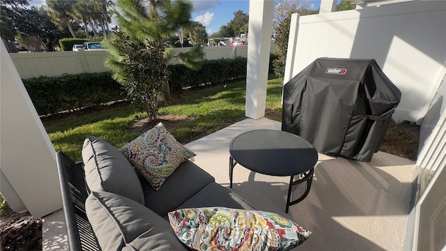 view of patio / terrace with a grill