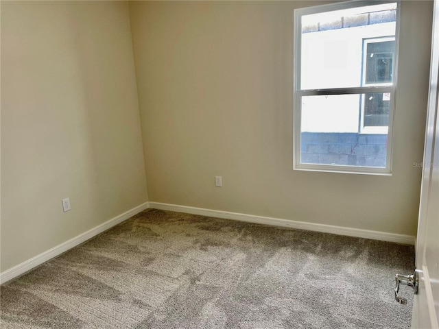 unfurnished room featuring carpet and plenty of natural light