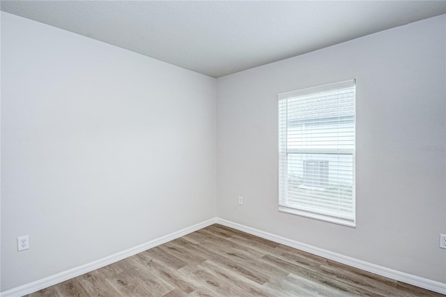 empty room featuring light wood-type flooring