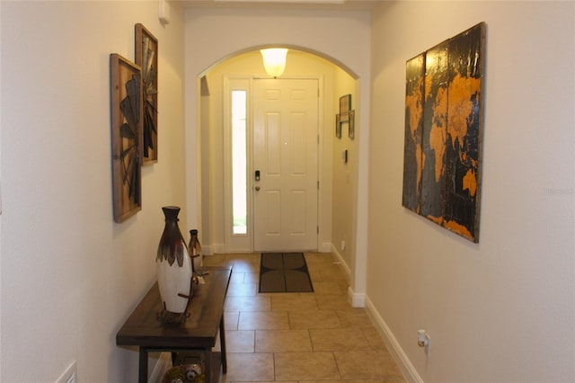 entryway featuring tile patterned flooring