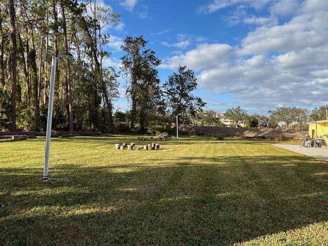 view of property's community with a yard