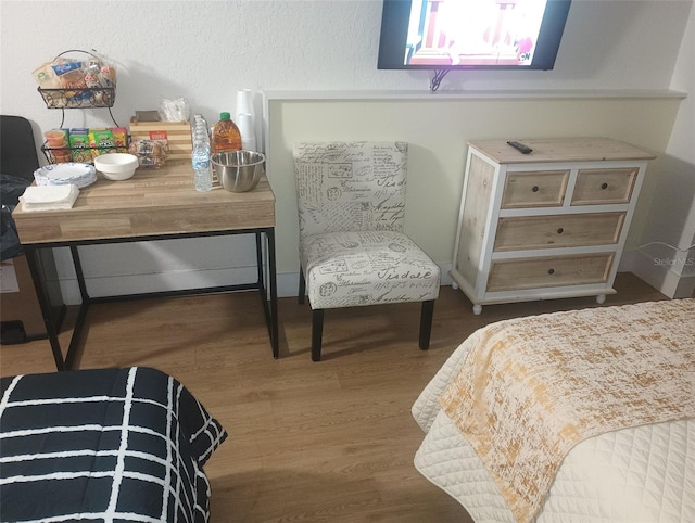 bedroom with hardwood / wood-style floors