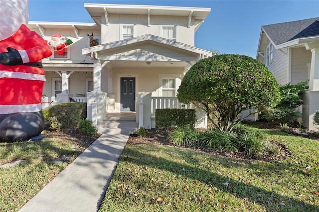 view of front of home with covered porch