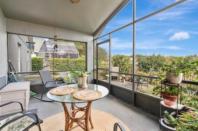 view of sunroom