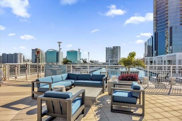 view of patio with outdoor lounge area