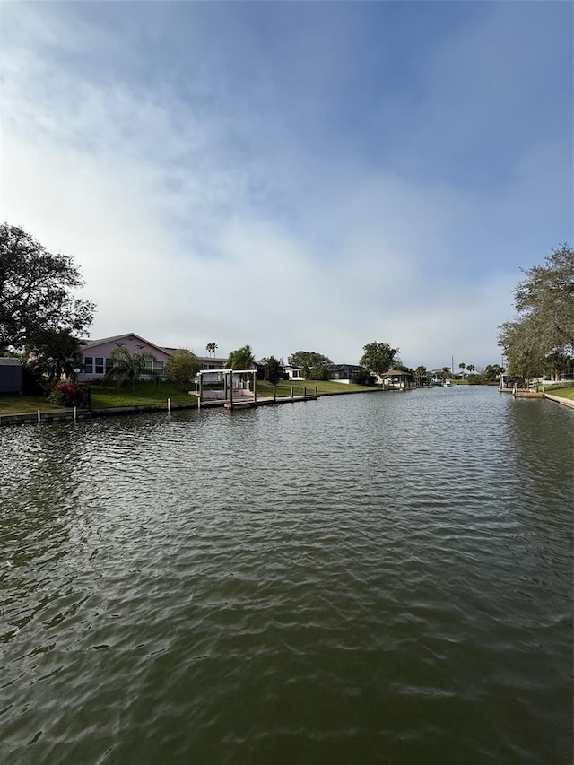 view of water feature featuring a dock