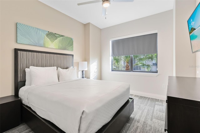 bedroom featuring ceiling fan