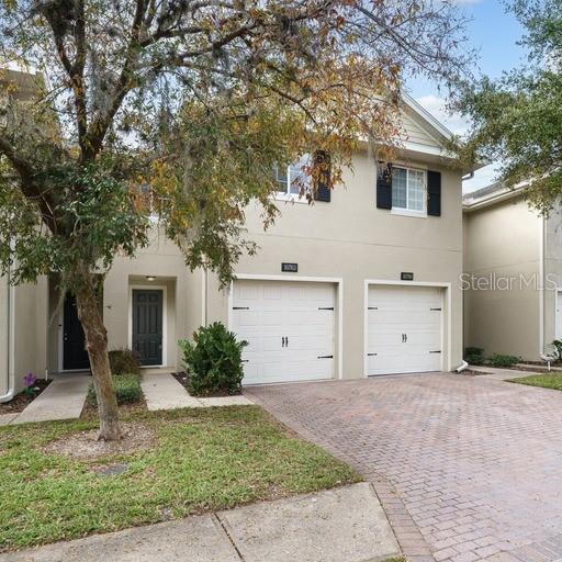 view of property featuring a garage