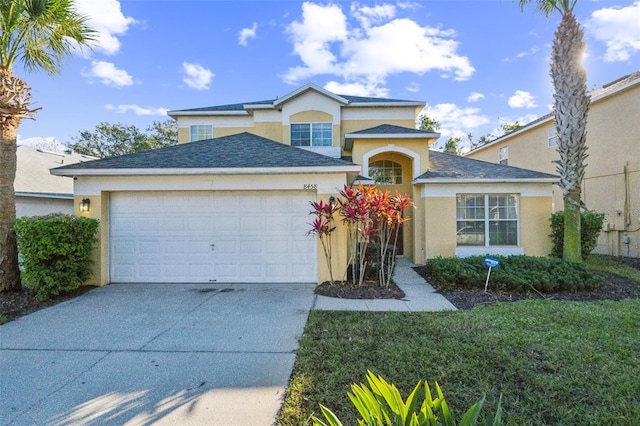 view of front property with a garage