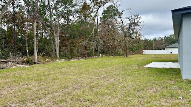 view of yard featuring fence