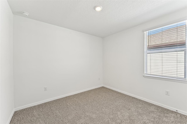 carpeted empty room with a healthy amount of sunlight and a textured ceiling