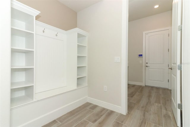 mudroom featuring light hardwood / wood-style floors