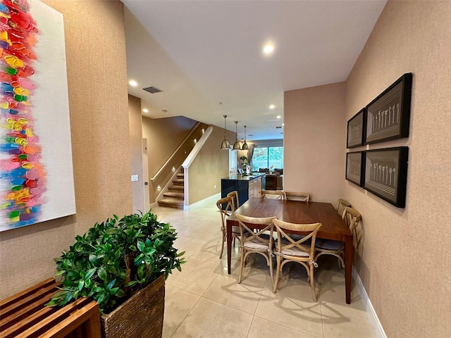 view of tiled dining area