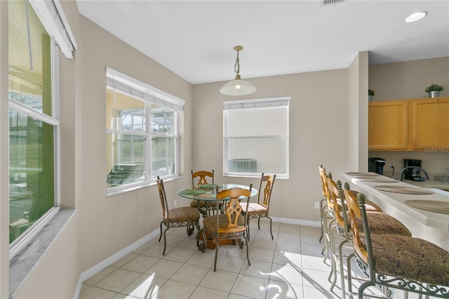 view of tiled dining area