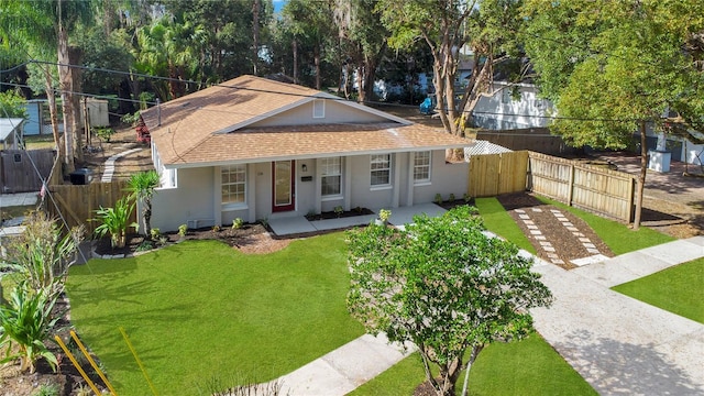 view of front of property with a front lawn and a porch